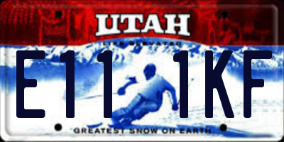 UT license plate E111KF