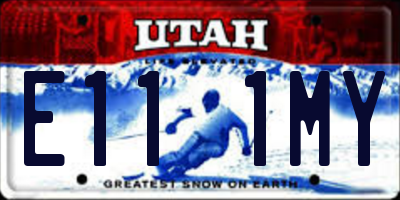 UT license plate E111MY