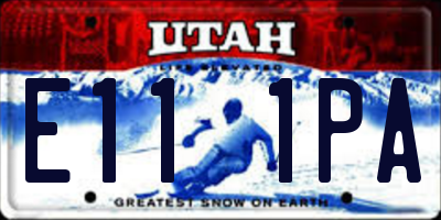 UT license plate E111PA