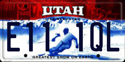 UT license plate E111QL