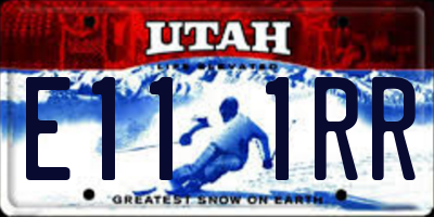 UT license plate E111RR