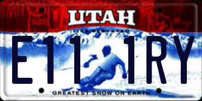 UT license plate E111RY