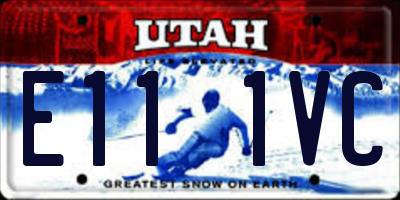 UT license plate E111VC