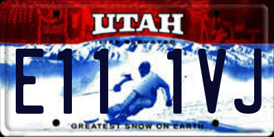 UT license plate E111VJ