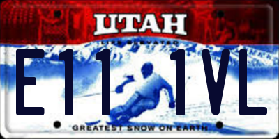 UT license plate E111VL