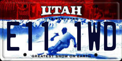 UT license plate E111WD
