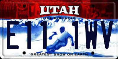 UT license plate E111WV