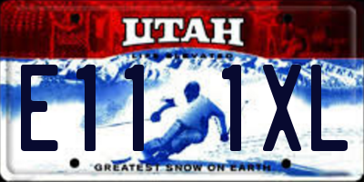 UT license plate E111XL