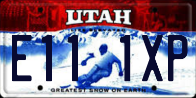 UT license plate E111XP