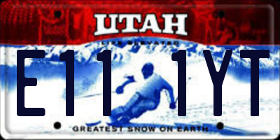 UT license plate E111YT
