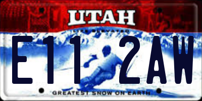 UT license plate E112AW