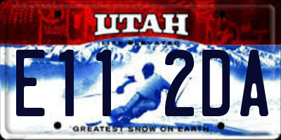 UT license plate E112DA