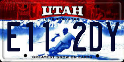 UT license plate E112DY
