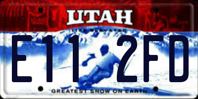 UT license plate E112FD