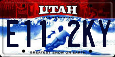 UT license plate E112KY