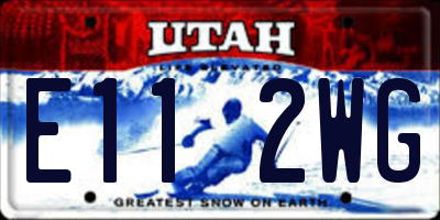 UT license plate E112WG
