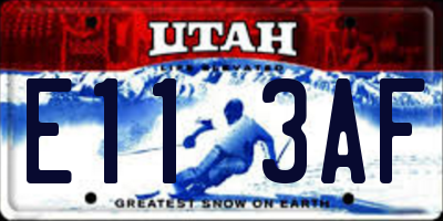 UT license plate E113AF