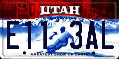 UT license plate E113AL