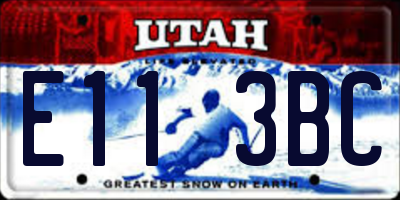 UT license plate E113BC