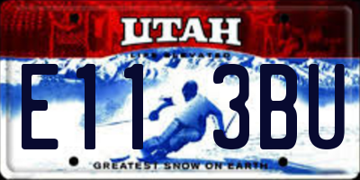 UT license plate E113BU