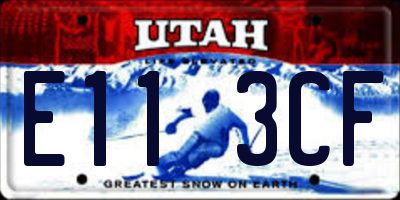 UT license plate E113CF