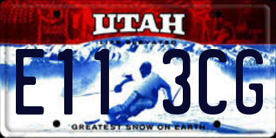 UT license plate E113CG