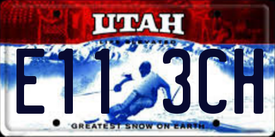 UT license plate E113CH