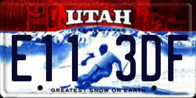 UT license plate E113DF