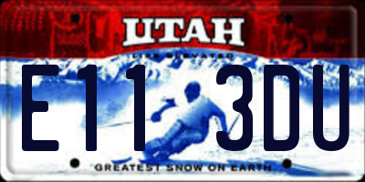 UT license plate E113DU