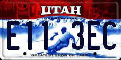 UT license plate E113EC