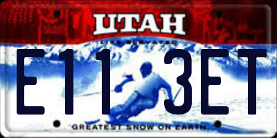 UT license plate E113ET
