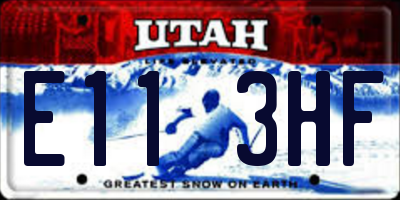 UT license plate E113HF