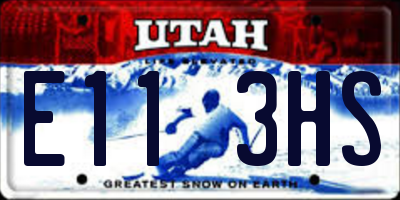 UT license plate E113HS