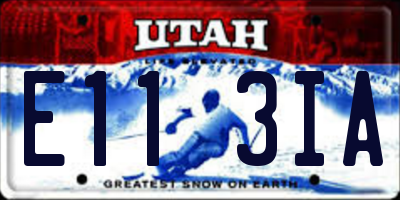 UT license plate E113IA