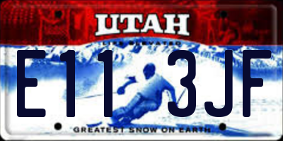 UT license plate E113JF