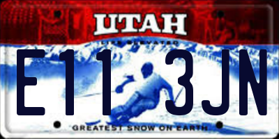 UT license plate E113JN