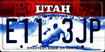 UT license plate E113JP