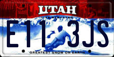 UT license plate E113JS