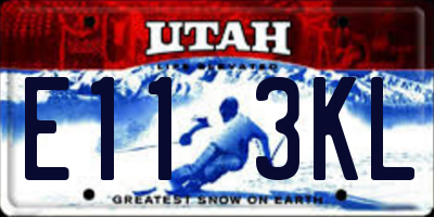 UT license plate E113KL
