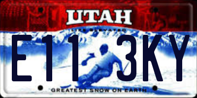 UT license plate E113KY