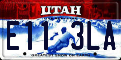 UT license plate E113LA