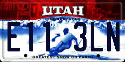 UT license plate E113LN