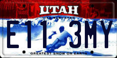 UT license plate E113MY