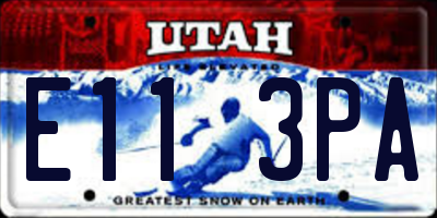 UT license plate E113PA