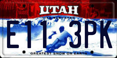 UT license plate E113PK