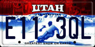 UT license plate E113QL