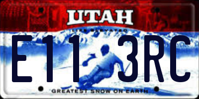 UT license plate E113RC