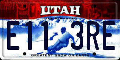 UT license plate E113RE