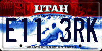 UT license plate E113RK