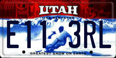 UT license plate E113RL